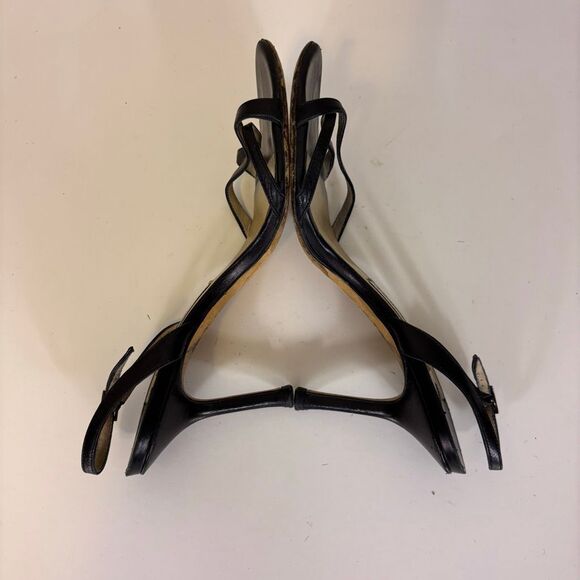 Jimmy Choo Black Leather High Heels with Ankle Strap US 7.5 - Picture 7 of 9